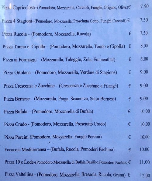 Menu di Ristorante Hot Meeting 
