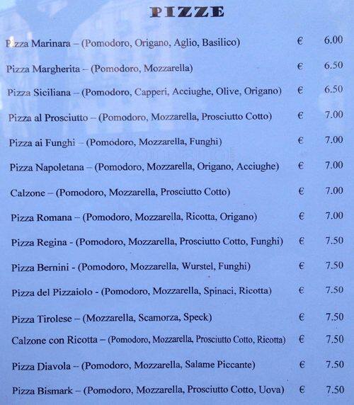 Menu di Ristorante Hot Meeting 