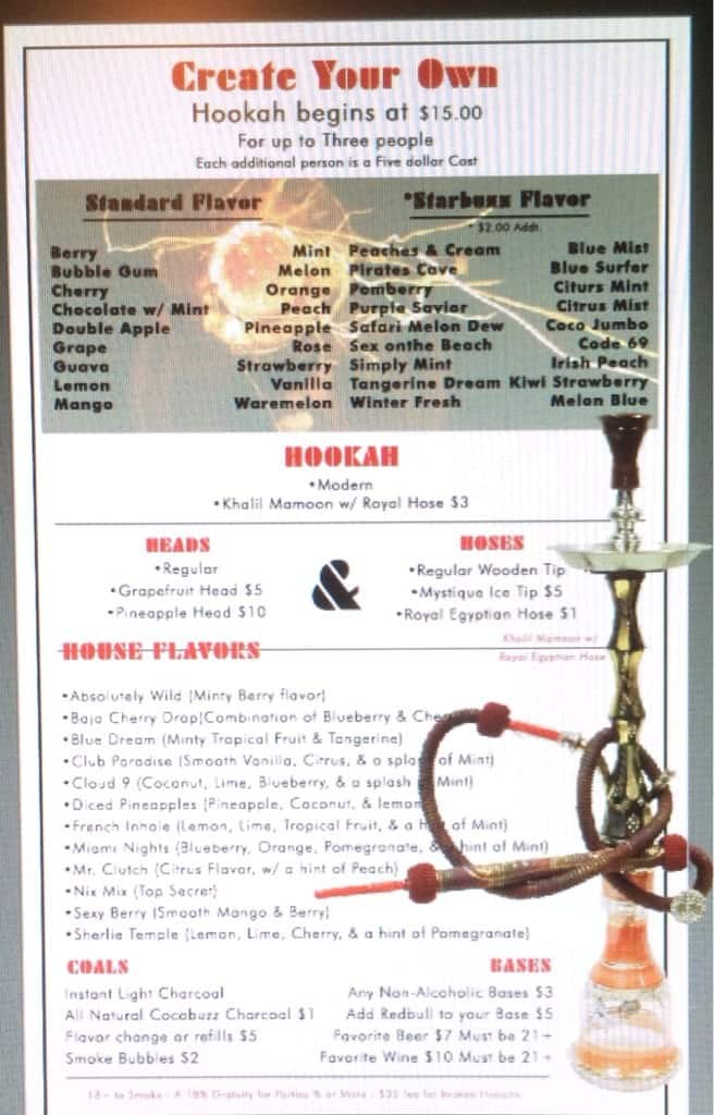 Hookah Time Menu, Menu for Hookah Time, Davie, Miami Urbanspoon/Zomato