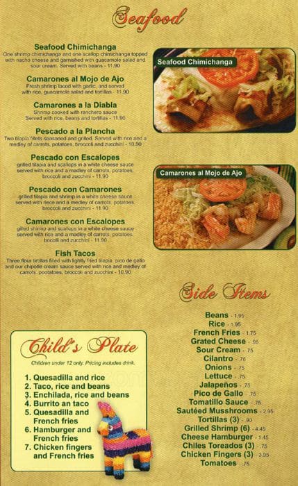 Menu at El Toro Mexican Bar & Grill, Huber Heights, Old Troy Pike