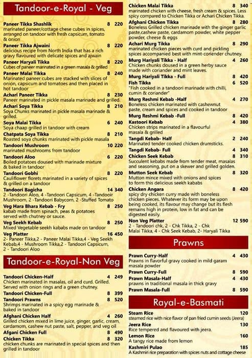 Royal Spice Menu Menu For Royal Spice Dlf Phase 1 Gurgaon Zomato 5159