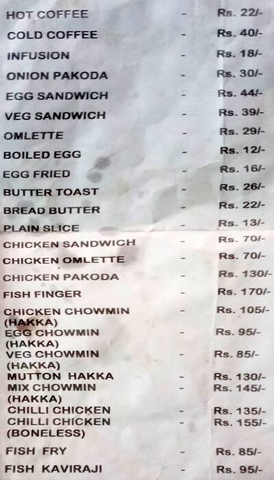 Indian Coffee House Menu Menu For Indian Coffee House College Street Kolkata