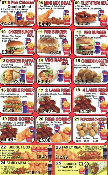 Menu at Favorite Chicken & Ribs Walthamstow fast food, London, 19 St ...