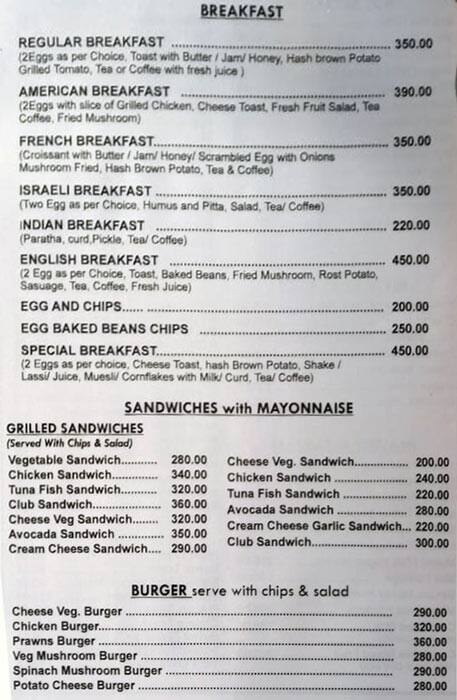 Havana Cuba bar and restaurant menu