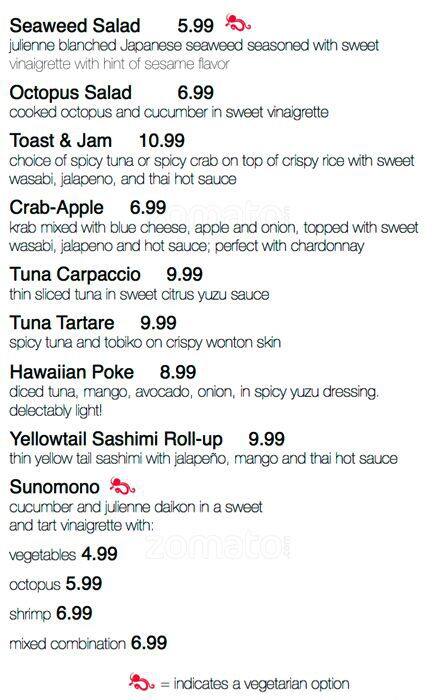 Menu At Naked Tchopstix Restaurant Fort Wayne