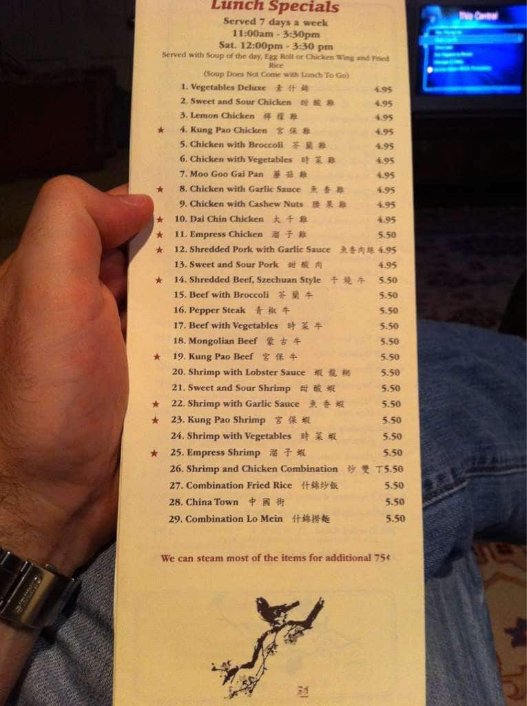 Imperial Cathay Chinese Restaurant Menu Urbanspoon/Zomato