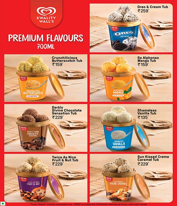 Kwality Wall's Ice Cream And More menu