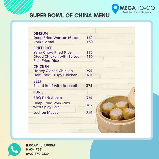 super bowl menu megamall