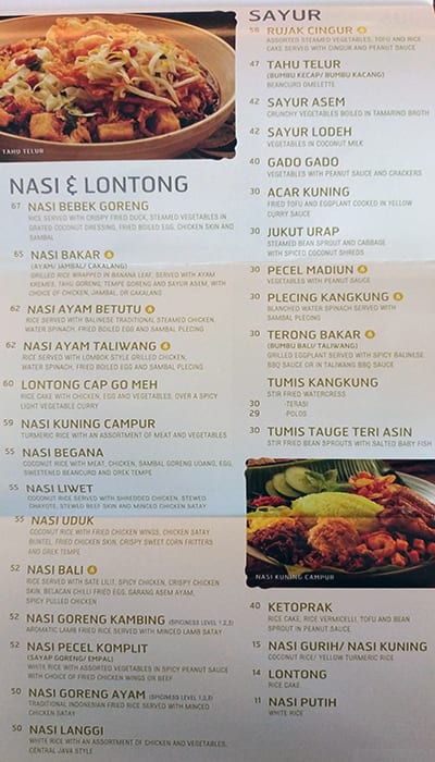 Menu At Sate Khas Senayan Restaurant Jakarta Jln Tb Simatupang