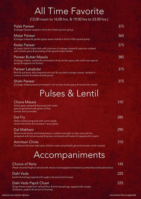 Vega Pure Vegetarian - Hotel Alka Classic menu