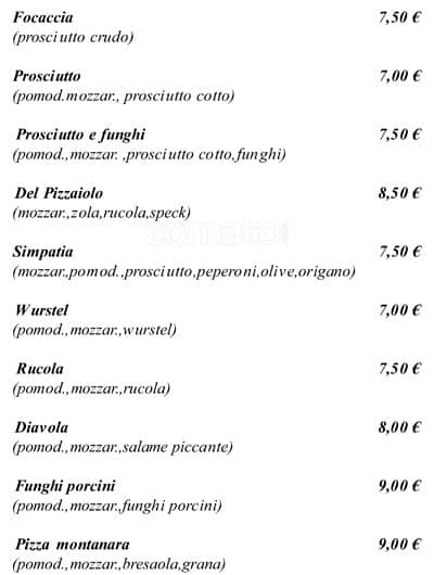 Menu di La Nuova Tavernetta 