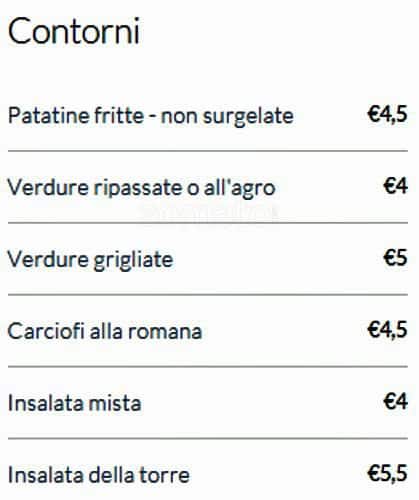 Menu di L'Antica Torre 