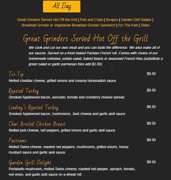 Garden Grill Menu Menu For Garden Grill Guerneville Guerneville