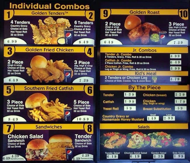 Golden Chick Menu, Menu for Golden Chick, North Burnet, Austin ...