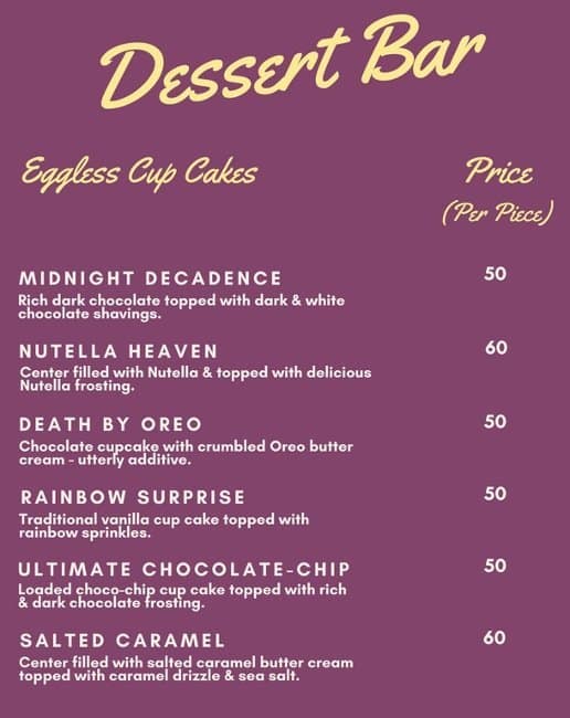 Dessert Bar Menu, Menu for Dessert Bar, Vashi, Navi Mumbai Zomato