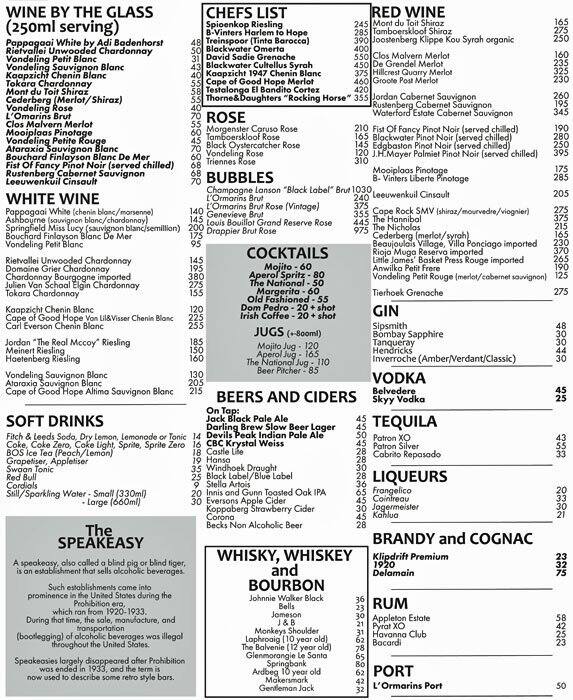 The National Menu Menu For The National Parktown North Johannesburg the-national-menu-menu-for-the-national-parktown-north-johannesburg