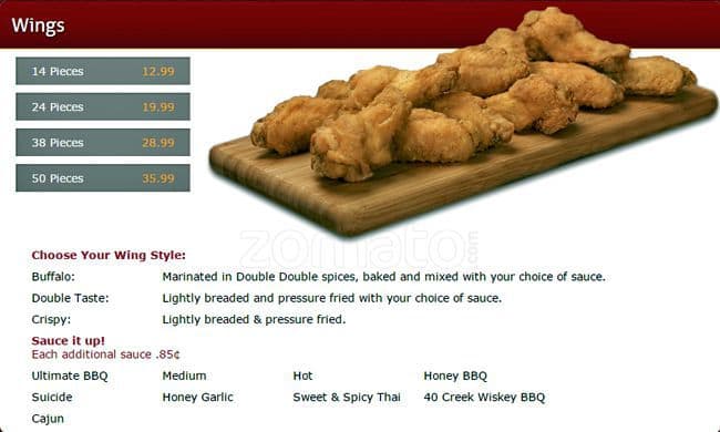 Double Double menu