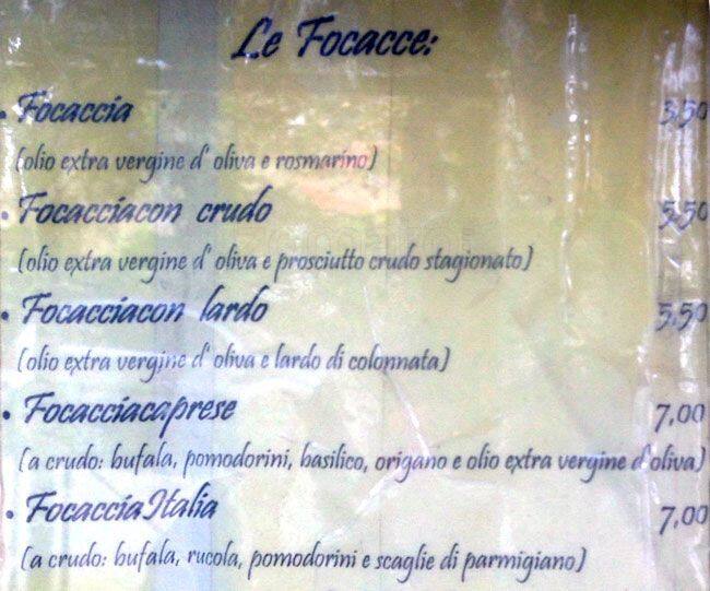 Menu di O Ciardin' E' Pulcinella 