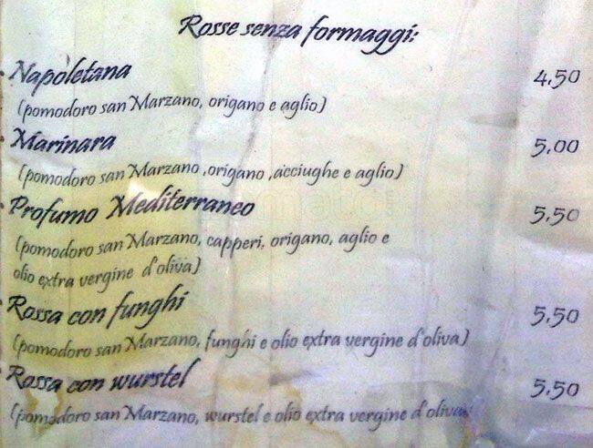 Menu di O Ciardin' E' Pulcinella 