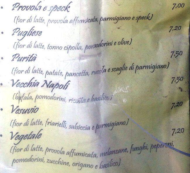 Menu di O Ciardin' E' Pulcinella 