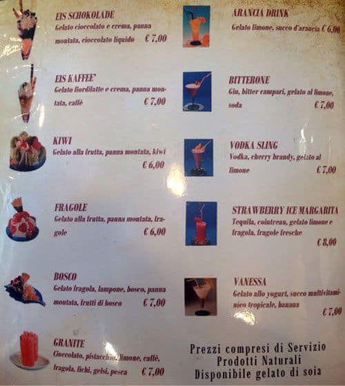 Menu di Gran Caffè Balduina 