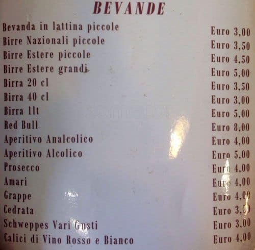 Menu di Gran Caffè Balduina 