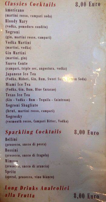 Menu di Gran Caffè Balduina 