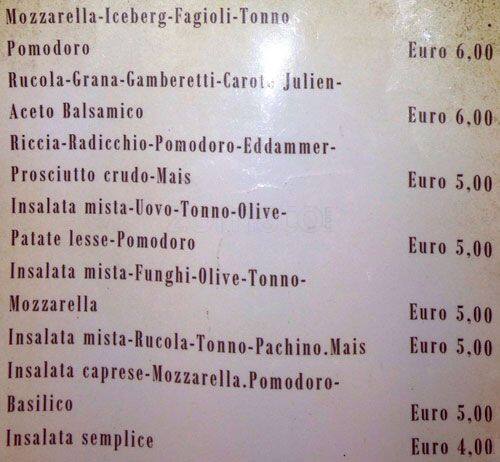 Menu di Gran Caffè Balduina 