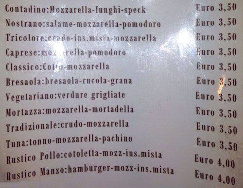 Menu di Gran Caffè Balduina 