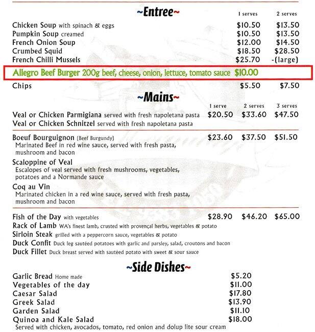 l'Hermitage Menu, Menu for l'Hermitage, Claremont, Perth Urbanspoon