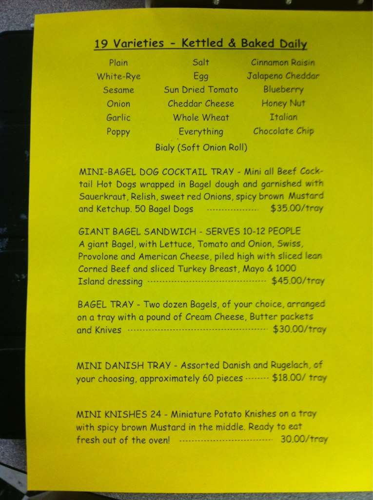 Menu at Bagel King Bakery, Deltona, 777 Deltona Blvd