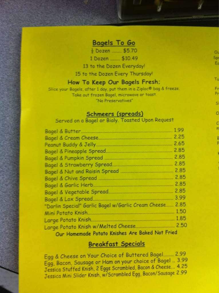 Bagel King a Orlando Foto del Menu con Prezzi Urbanspoon/Zomato