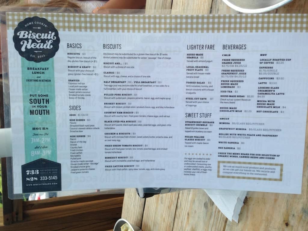 Biscuit Head Menu, Menu for Biscuit Head, West Asheville, Asheville