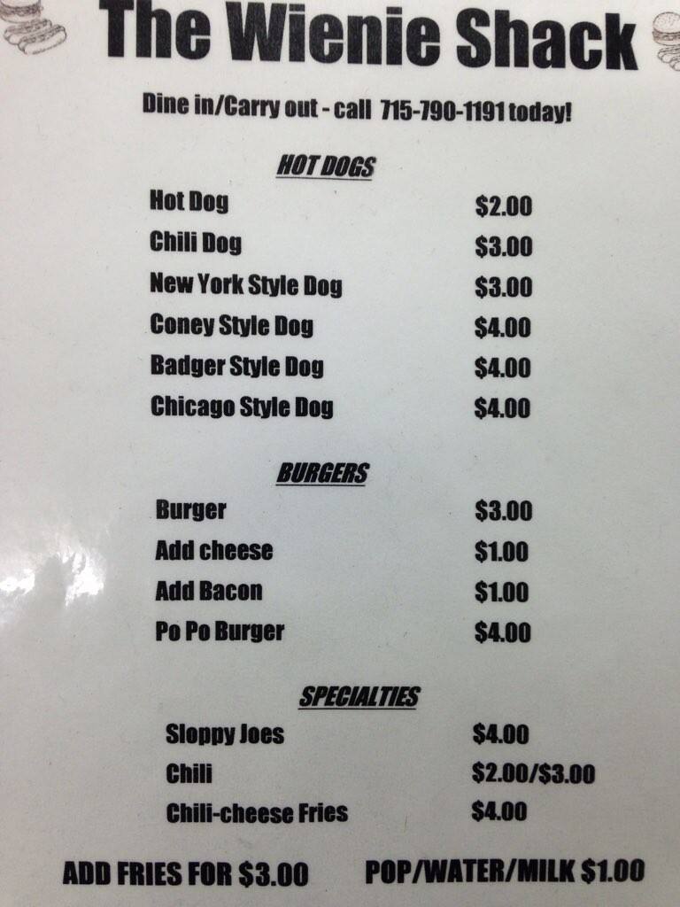 Carta de Wienie Shack