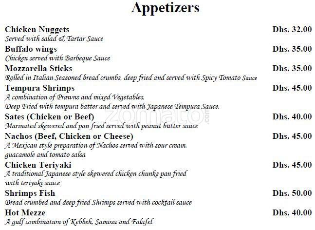 Menu at Chelsea Garden Restaurant & Cafe, Dubai, 1 Sheikh Zayed Rd