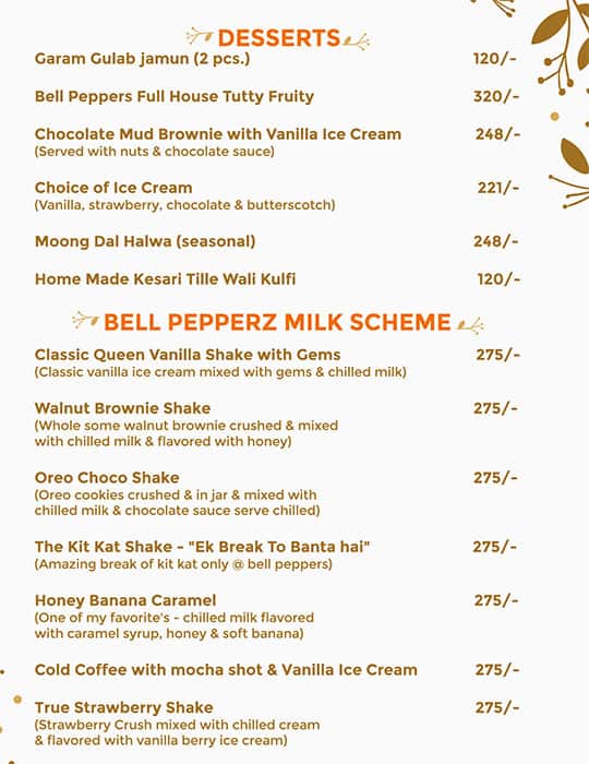Bell Pepperz menu
