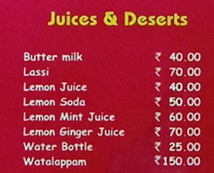 The Kandyan menu