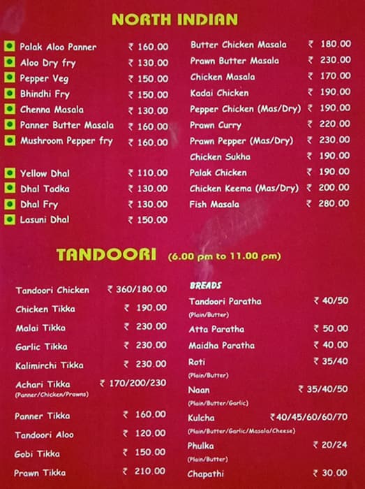 The Kandyan menu