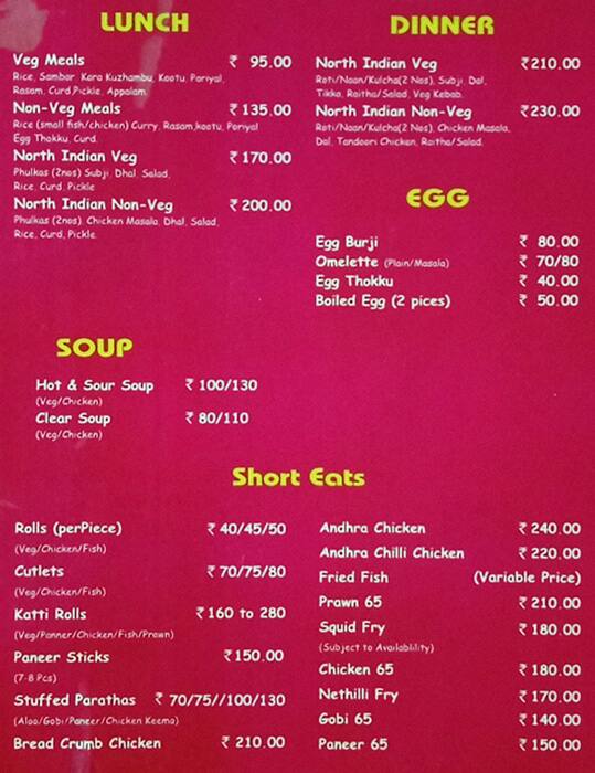 The Kandyan menu