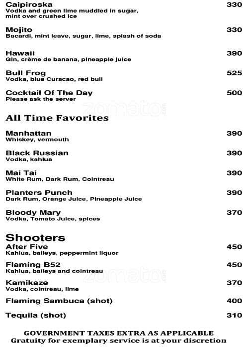 Blinque menu