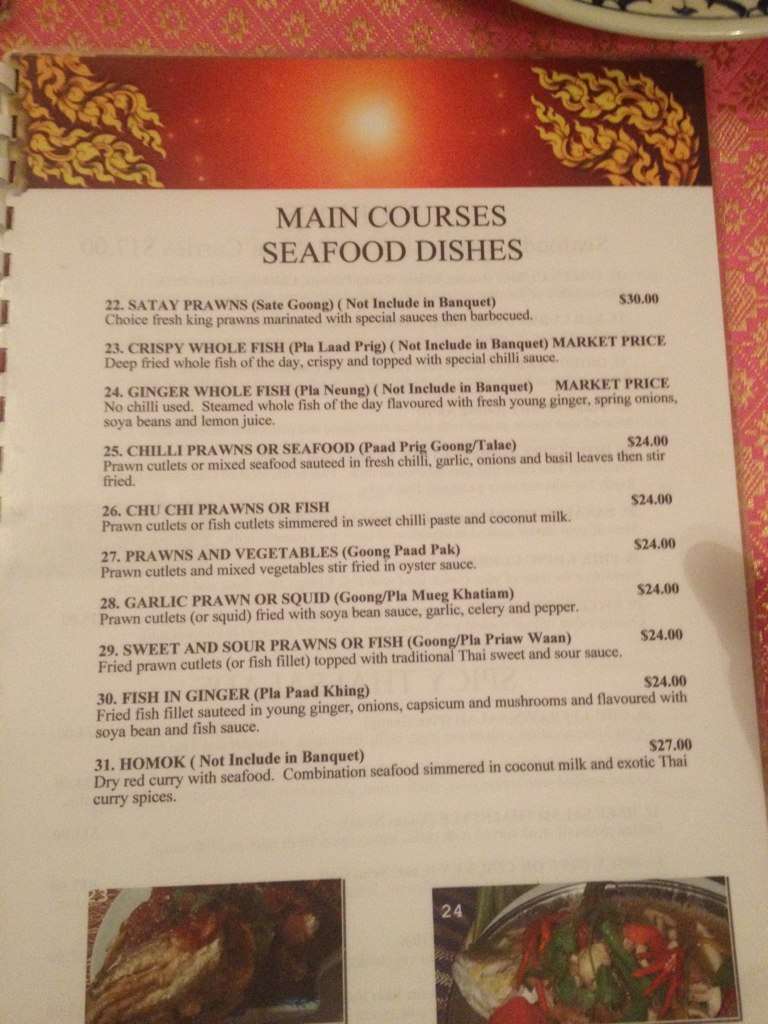 Menu at Wild Rice Laos & Thai Cuisine restaurant, South Townsville