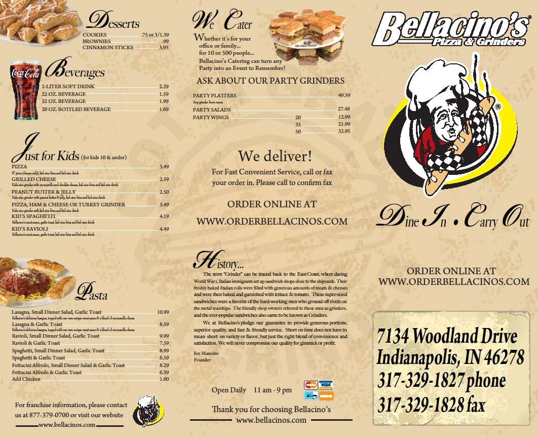 Bellacino's Pizza & Grinders Menu Urbanspoon/Zomato