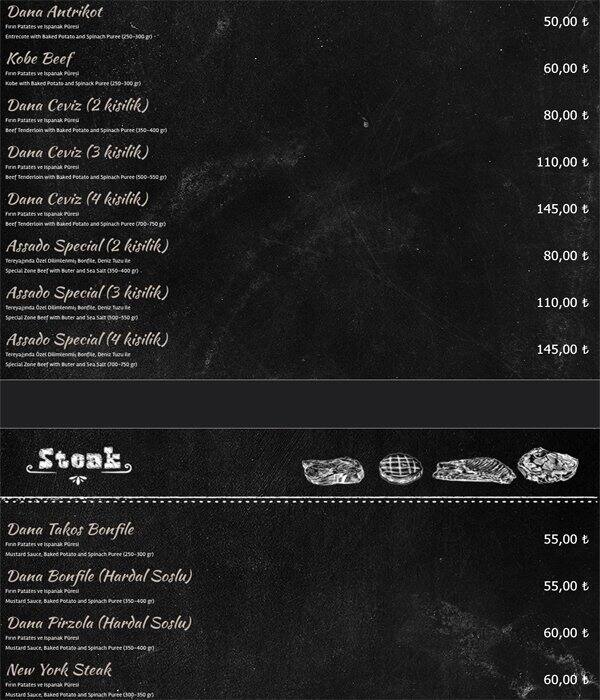 Assado menu