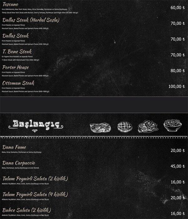Assado menu