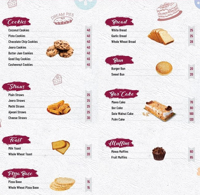 Menu of The Cake House, Bhandup, Mumbai