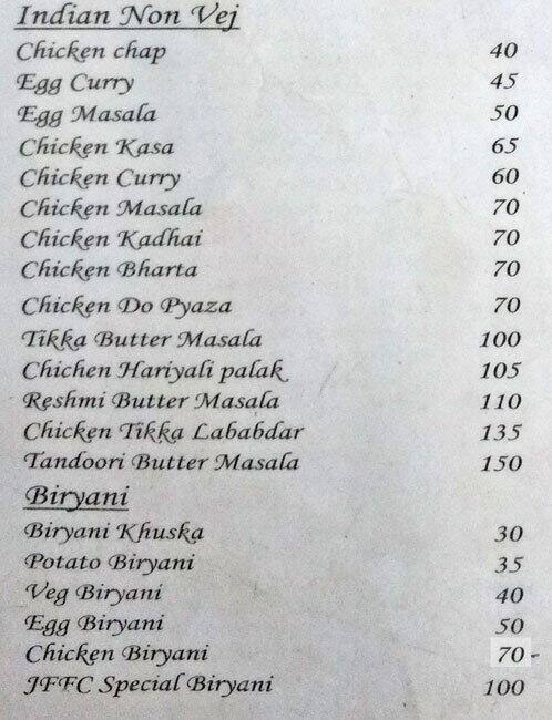 Menu at Jaiswal's fast Food Centre, Howrah