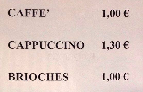 Menu di Caffè Degli Artisti 
