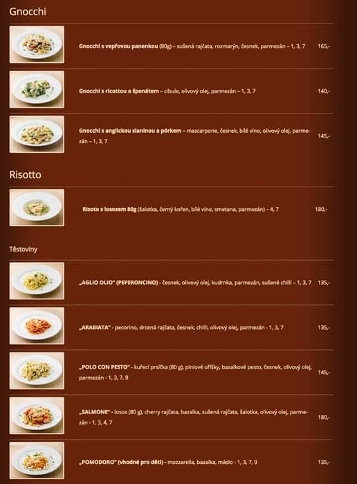 Menu at Beer Garden Riegrovy Sady pub & bar, Prague