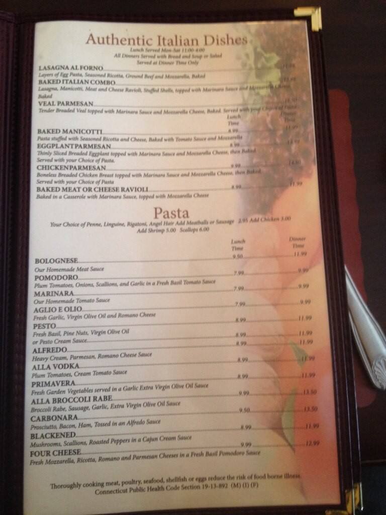 Carta de Zanto Restaurant and Bar