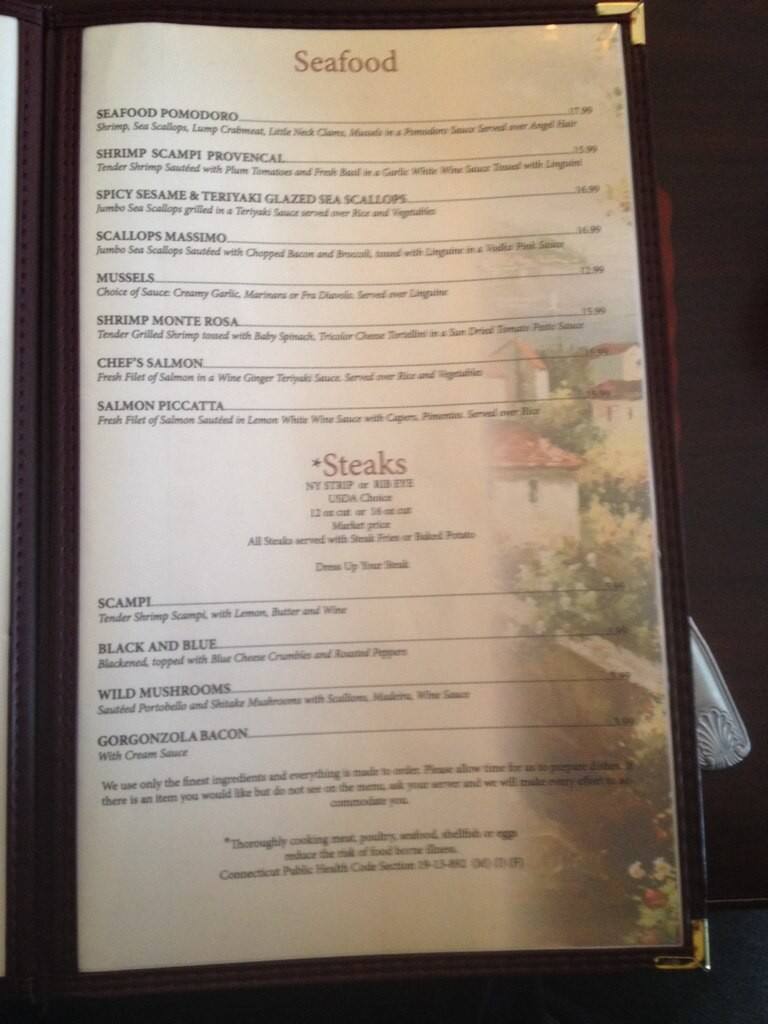 Carta de Zanto Restaurant and Bar